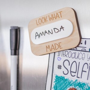Look What I Made Magnets | Artwork Magnets | Kids Artwork Display | Kids Artwork Magnet | Name Magnets | Personalized Magnet Plain No Image
