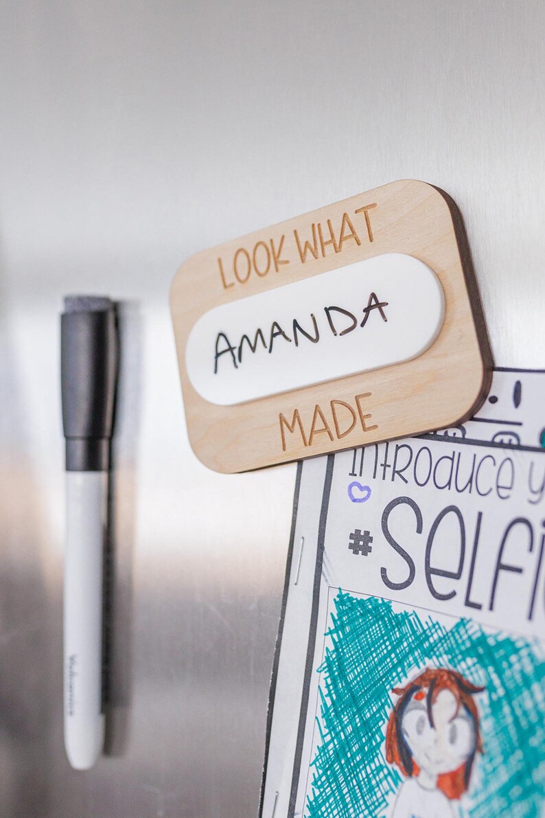 Look What I Made Magnets | Artwork Magnets | Kids Artwork Display | Kids Artwork Magnet | Name Magnets | Personalized Magnet Plain No Image