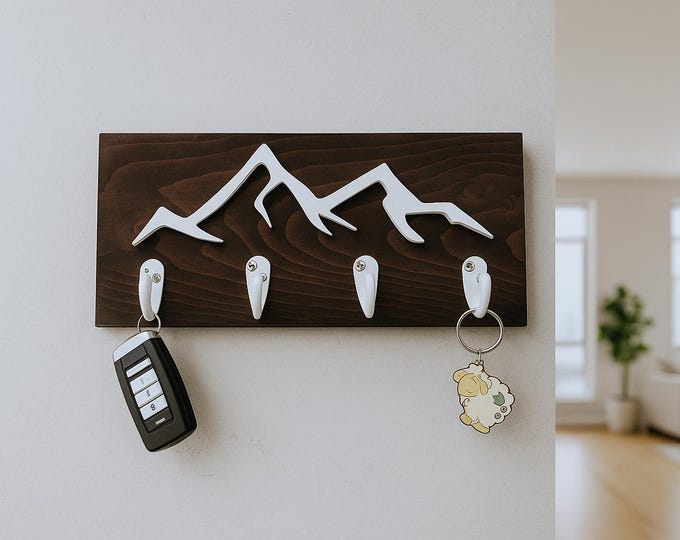 Mountain Decor Key Holder Sign | 3D