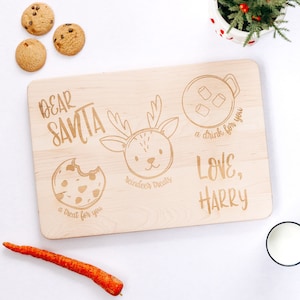 Cookies For Santa Board | Personalized Xmas |  Christmas Eve Board | Treat for Santa | Santa Cookies and Milk | Santa Stop Here | Kids Gift