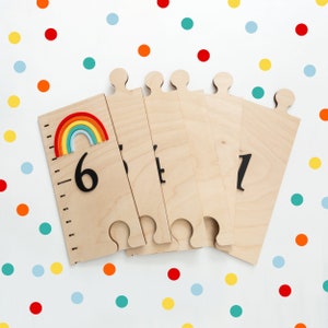 Groeimeter liniaal 3D | Speelkamerdecoratie | Houtgroeigrafiek | Cadeau 1e verjaardag | Borden kinderkamerdecoratie | Muurkunst voor kinderen | Nieuw babycadeau