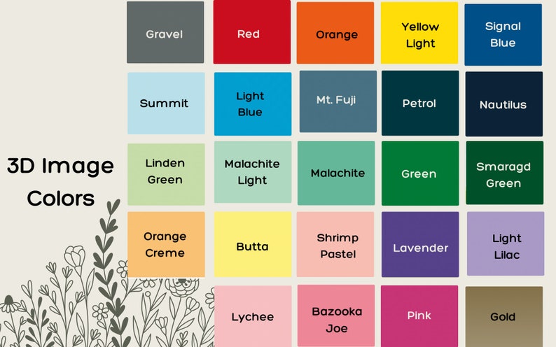Pode incluir: Um gr&aacute;fico de 20 amostras de cores com nomes como Cascalho, Vermelho, Laranja, Luz Amarela, Azul Sinal, Cume, Azul Claro, Monte Fuji, Petr&oacute;leo, Nautilus, Verde Linden, Luz Malaquita, Malaquita, Verde, Verde Esmeralda, Creme Laranja, Butta, Pastel de Camar&atilde;o, Lavanda, Lil&aacute;s Claro, Lichia, Bazooka Joe, Rosa e Ouro.