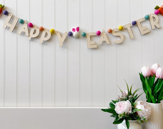 Easter  Decor Felt Ball Garland