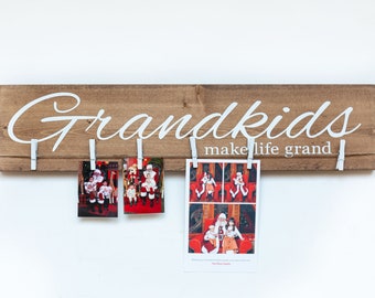 Grandparents Gift | Grandkids Make Life Grand | Grandparents Christmas Gift | Custom Family Sign |  | Housewarming | Grandparents Gift