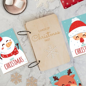 Livret de gardien de cartes de Noël | Porte-cartes de Noël | Cartes de Noël du passé |  Porte-cartes de Noël | Album photo | Porte-cartes de Noël