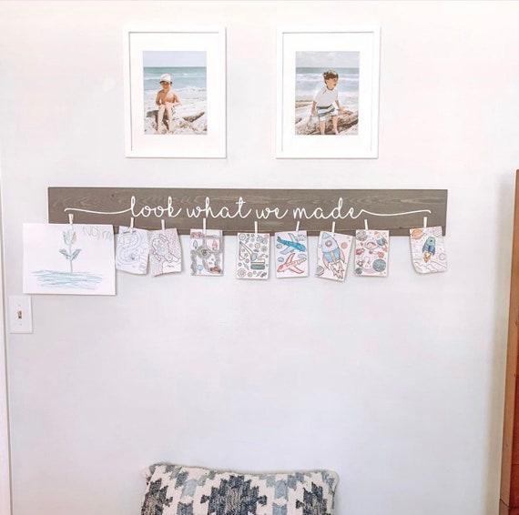 3D Look What We Made Sign | 46" Children's Art Display | Playroom Wall Art | Playroom Decor Sign | Kids Art Display Sign | Toddler Decor