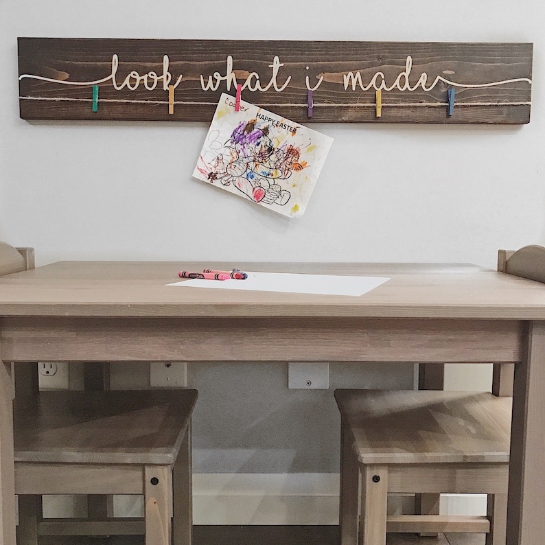 Look What I Made Sign | 36" Children's Art Display Signs | Kids Art Sign | Toddler Room Decor Sign | Playroom Wall Art | Playroom Wall Art