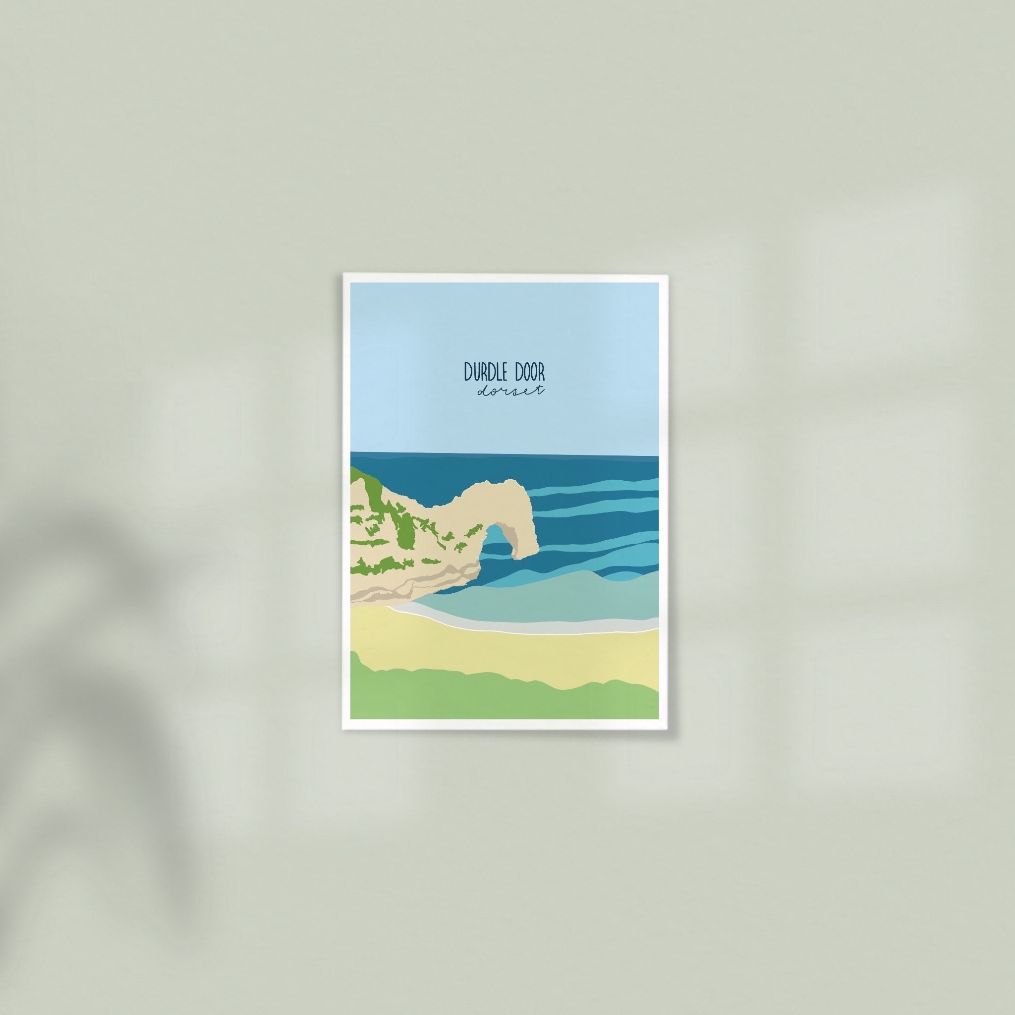 Coastal Print- Durdle Door Print- Dorset- Wall Art- Travel Poster- Nautical- Beach Illustration- UK Coastline- A4/A5| JennaDrawsDesigns