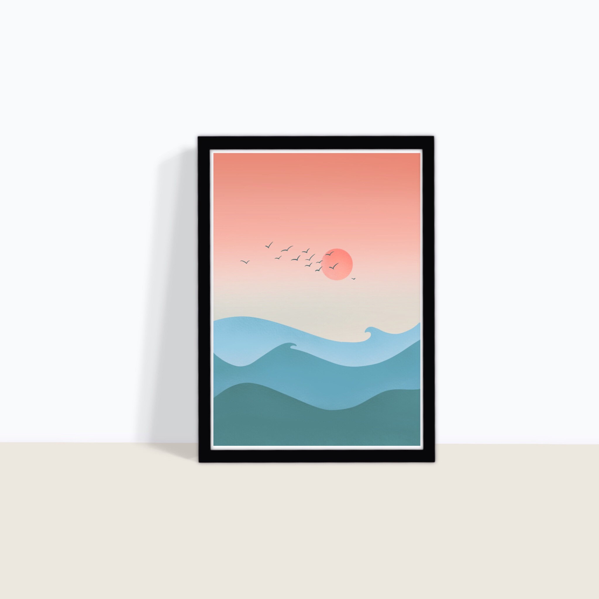 Sunrise/ Sunset Print Wall Art Pastel Colours Sunshine Etsy UK