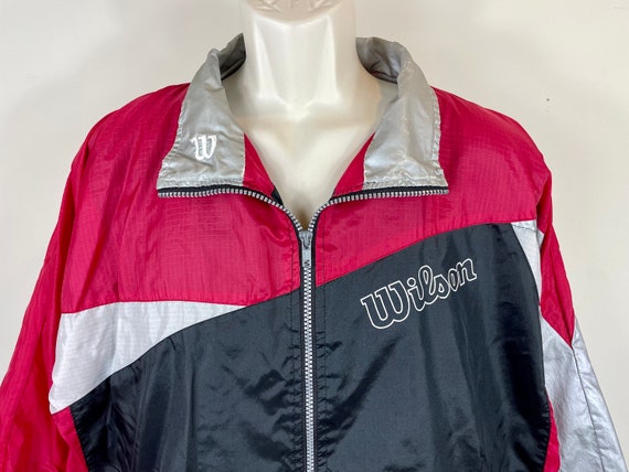 Vintage Wilson Windbreaker  Adult Large  Black an… - image 2