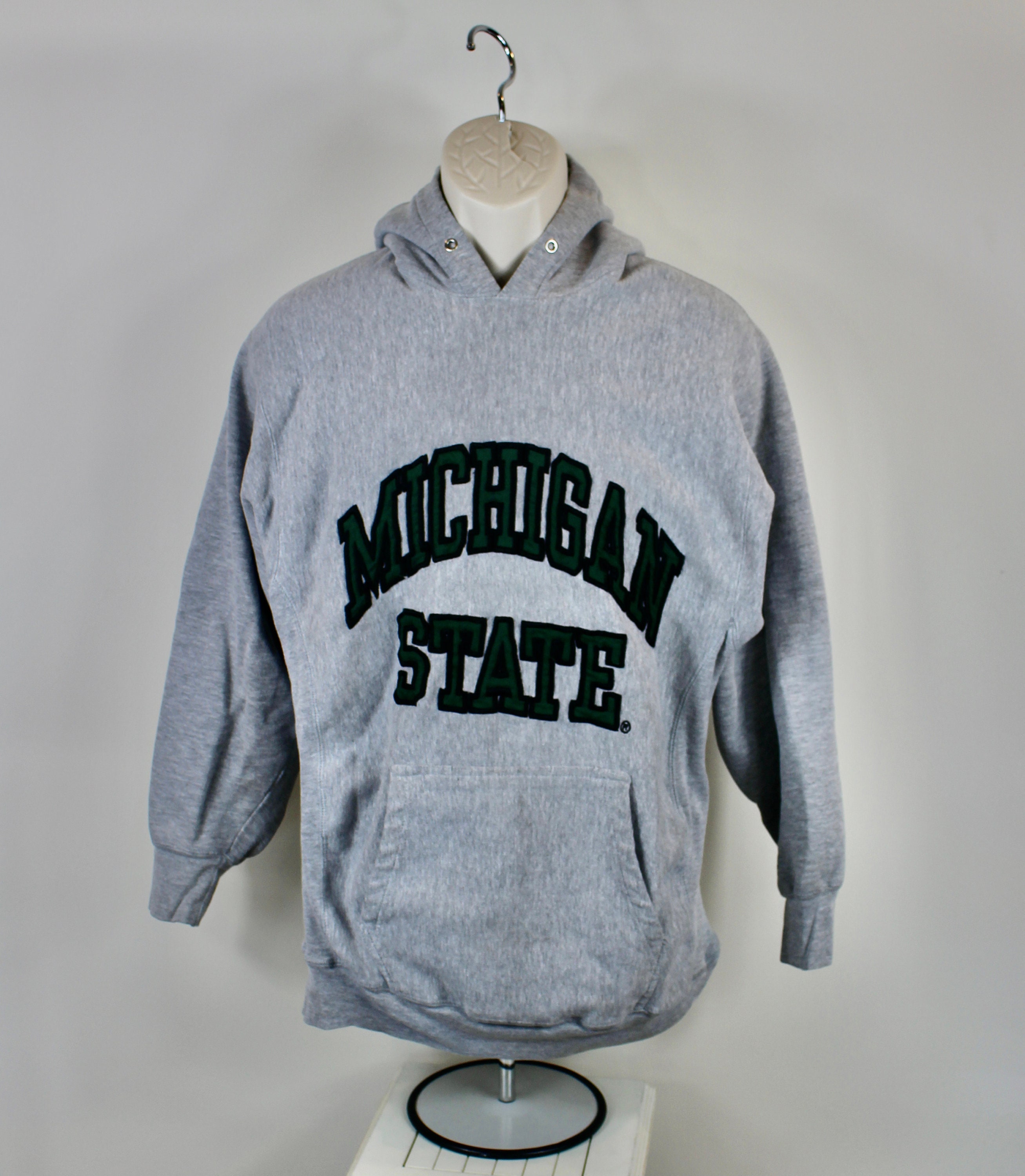 Vintage Michigan State Spartans Hoodie Men s Medium Grey Heavyweight Etsy