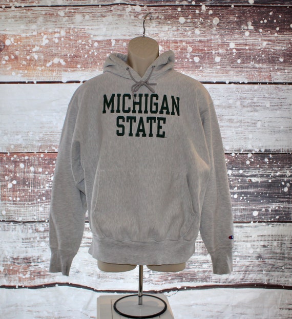 Vintage Michigan State Champion Reverse Weave Hood