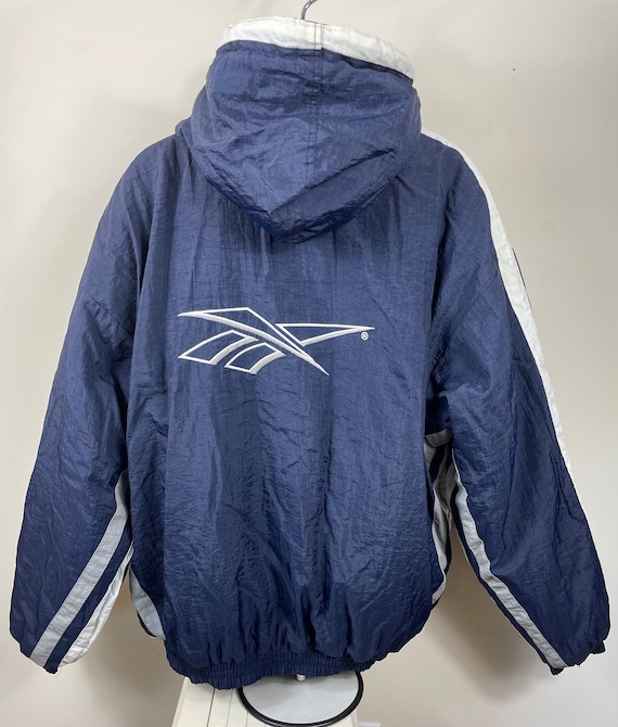 SALE Vintage Reebok Puffer Coat Men s XL Blue and White Etsy