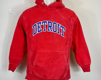 Vintage Detroit Hoodie Heavyweight  Adult XS  Red