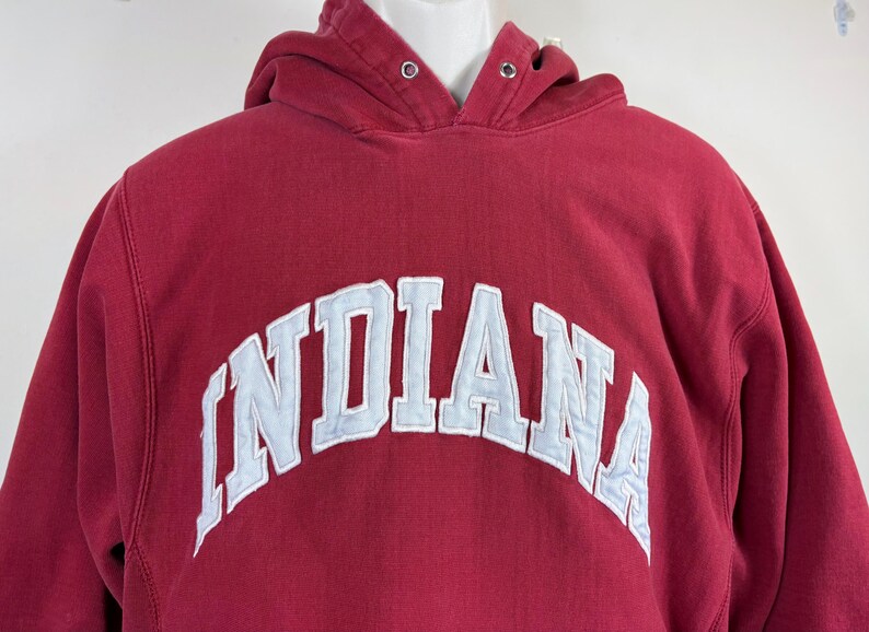 Sweat à Capuche Vintage Indiana Hoosiers Années 90 - Rouge - Taille Jeune