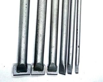 Carbide Tip Stone Carving Chisels: Hand Lettering Set (4-24 mm)