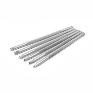Hardmetalen beitelset 4 mm + 8 mm — 6-delige kit met gekartelde handgreep