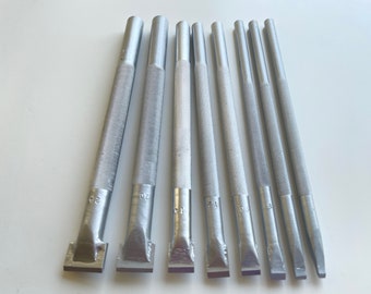 Carbide Stone Carving Chisels: Elite Knurled Handle Set (4-24mm)