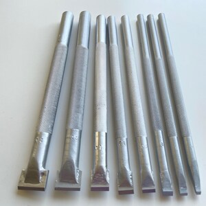 Beeldhouwbeitel, set van 8: hardmetalen punt, 4 mm-24 mm kartelset