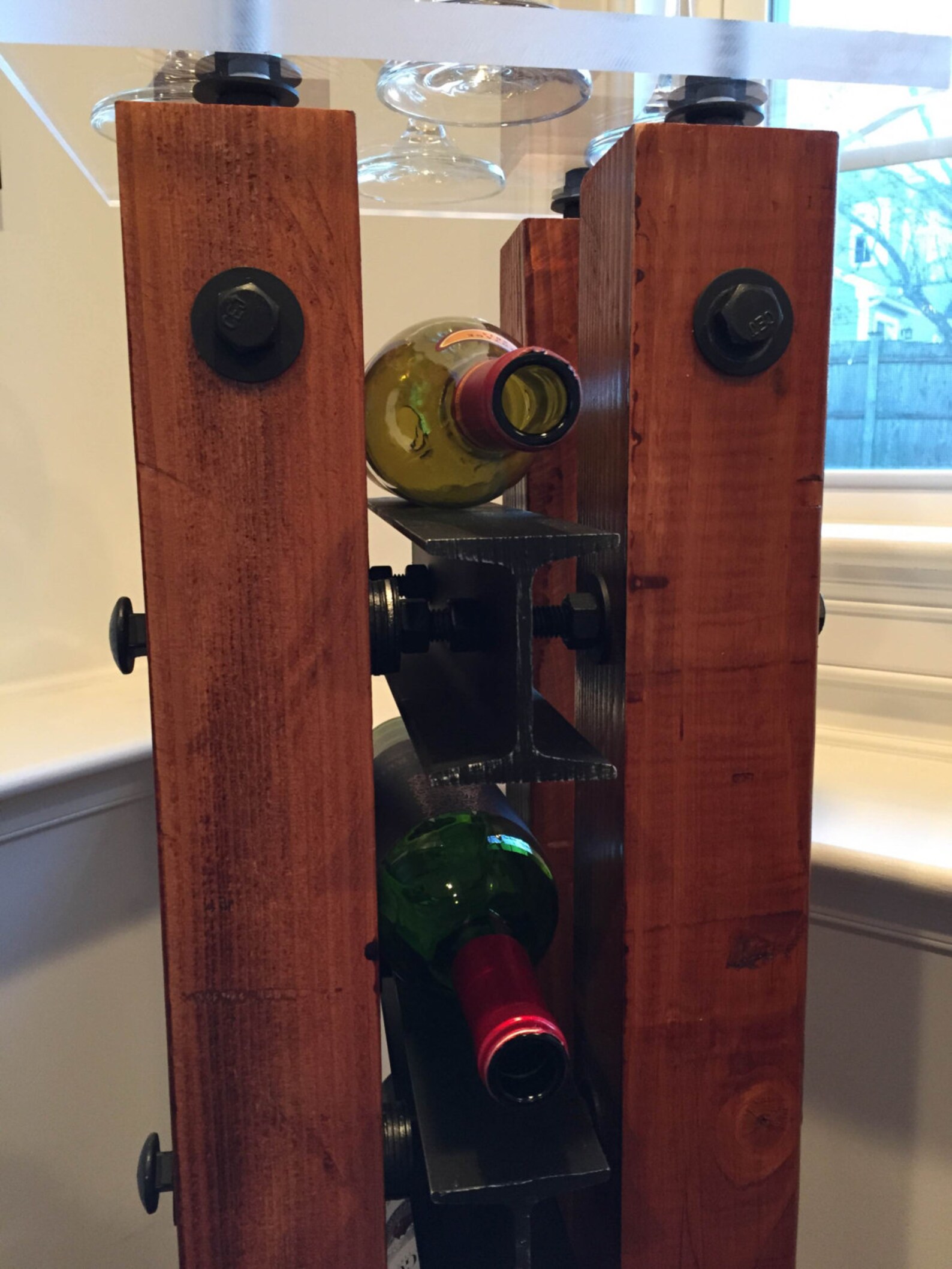 I Beam Wine Rack/ Industrial Wine Rack/ Wood Wine Rack Etsy