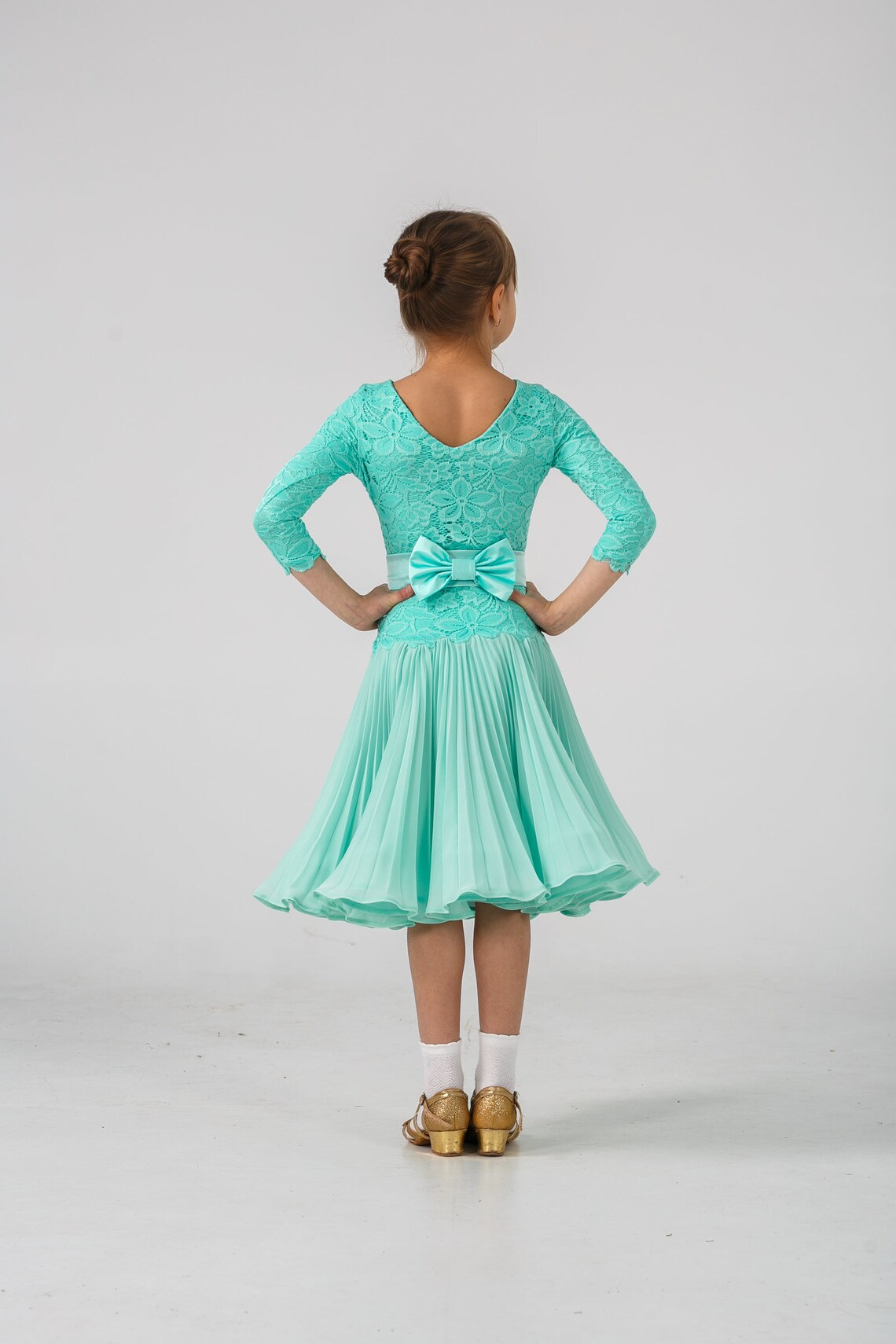 Juvenile Basic dress for ballroom dancing MINT CLOUD Etsy
