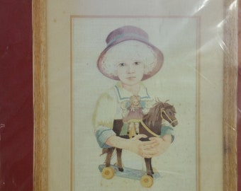 Unopened Needle Treasures Stitchery Kit, Crewel, Jan Hagara Collectibles, Jody and the Toy Horse, Johnson Creative Arts,