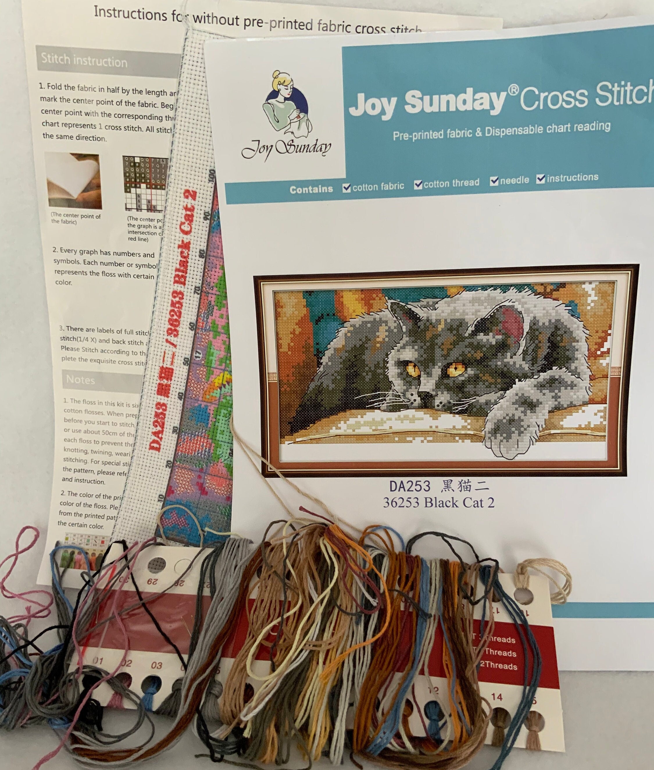 2 Joy Sunday Cross Stitch Cats, Black Cat 2 and Kitten 2 2 Joy Sunday Cross Stitch Cats, Black Cat 2 and Kitten 2