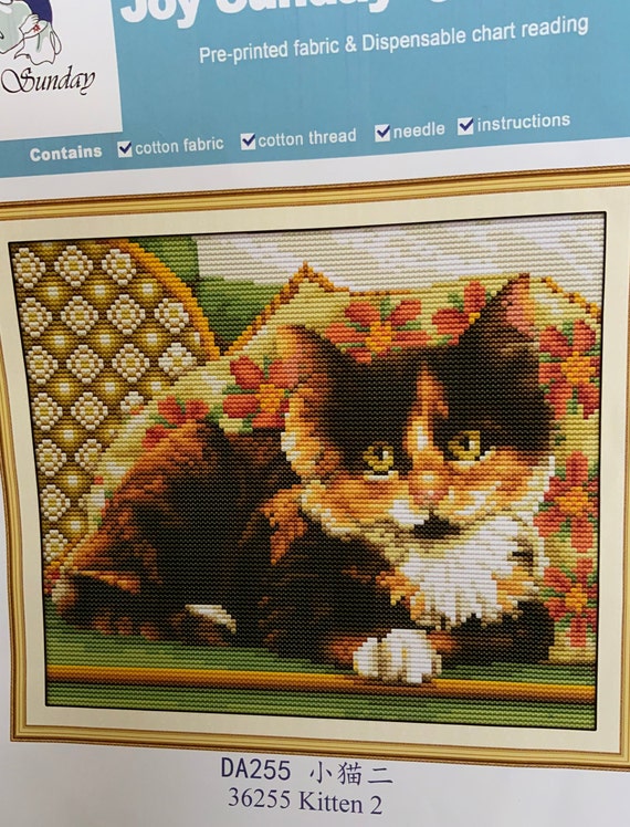 2 Joy Sunday Cross Stitch Cats, Black Cat 2 and Kitten 2 2 Joy Sunday Cross Stitch Cats, Black Cat 2 and Kitten 2