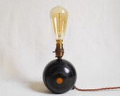 Vintage Wooden Bowling Ball Table Lamp No. 4