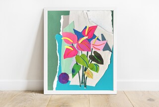 SVRXART Set 3 Stampe Floreali Con Cornice, Fiori Di Campo Ad Acquerello, 30,5x40,6 Cm, Decorazione Da Parete