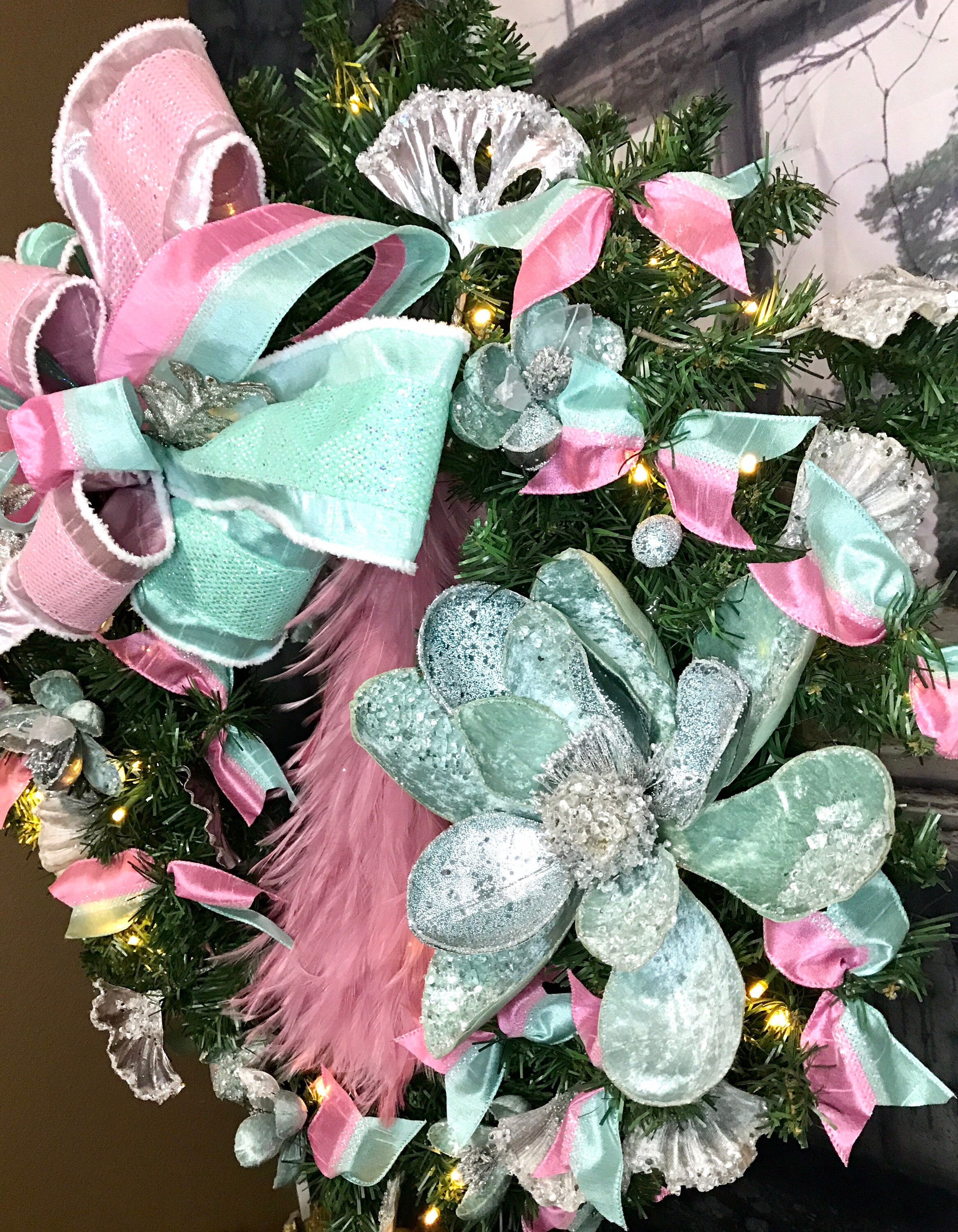 Pink Christmas Wreath 