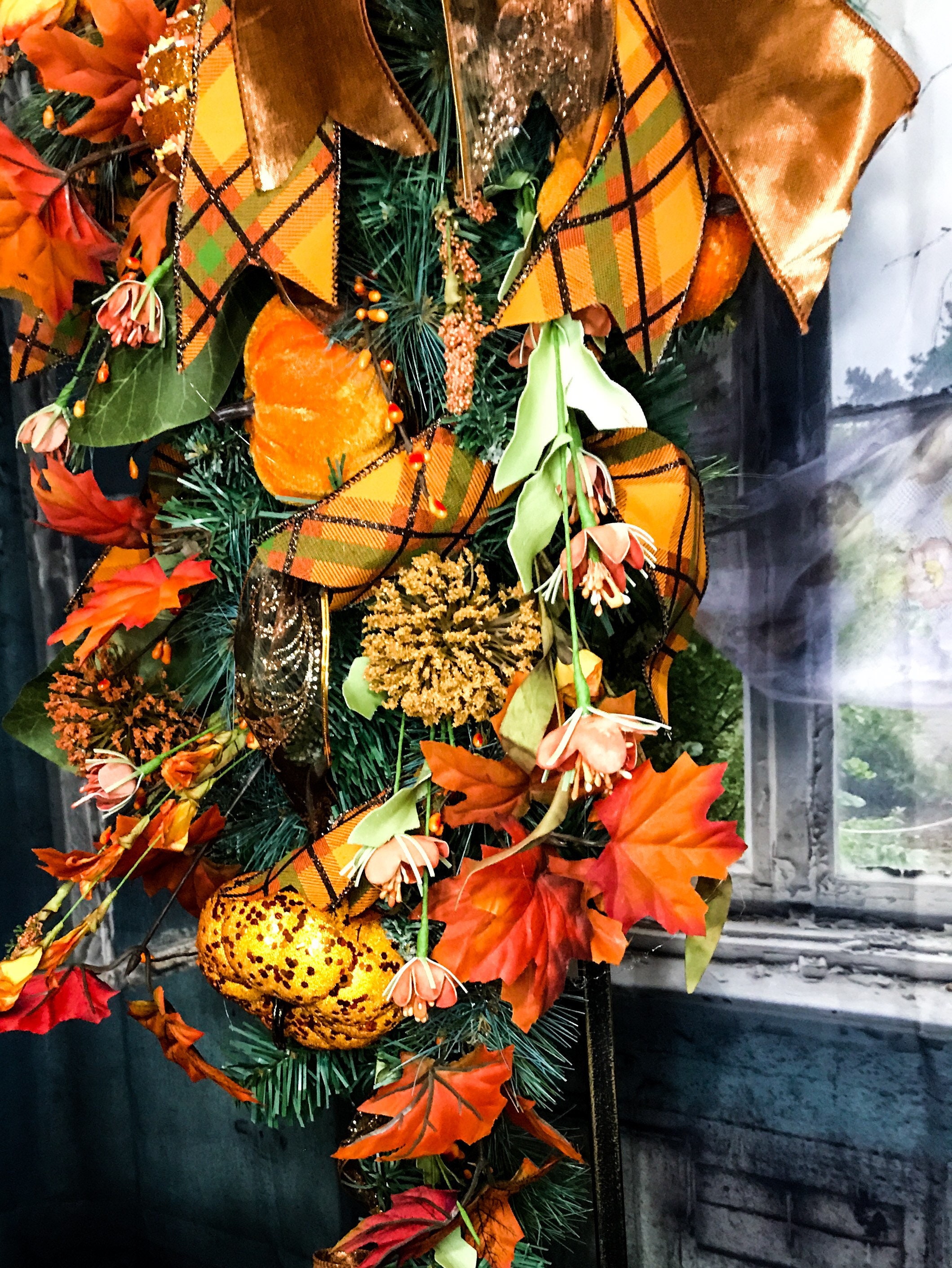 Fall autumn front door swag