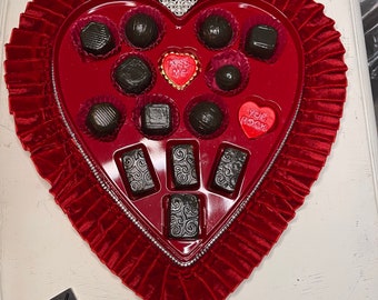 Faux candy box fake chocolate Valentine’s Day