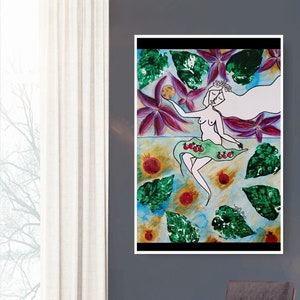 Astghik (Աստղիկ), Armenian Goddess 2020, Watercolor and Acrylics on paper, Armenian Art, Armenian Wall Art, Original Armenian Painting