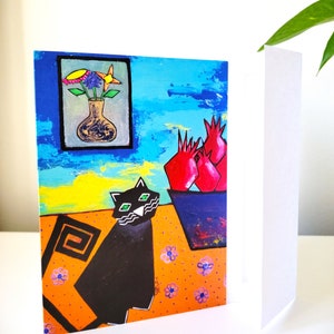 Black Cat Greeting Card, Kitty Greeting Card, Cute Cat Greeting Card, Persian Armenian Greeting Card, Black Cat Greeting Card, Birthday Card