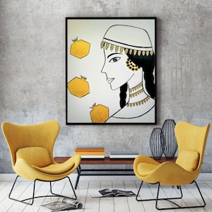 Armenian Woman 2022, Armenian painting, Gold painting, Luxury painting, Armenian Woman art, Armenian Woman Painting, Pomegranate art, Gold