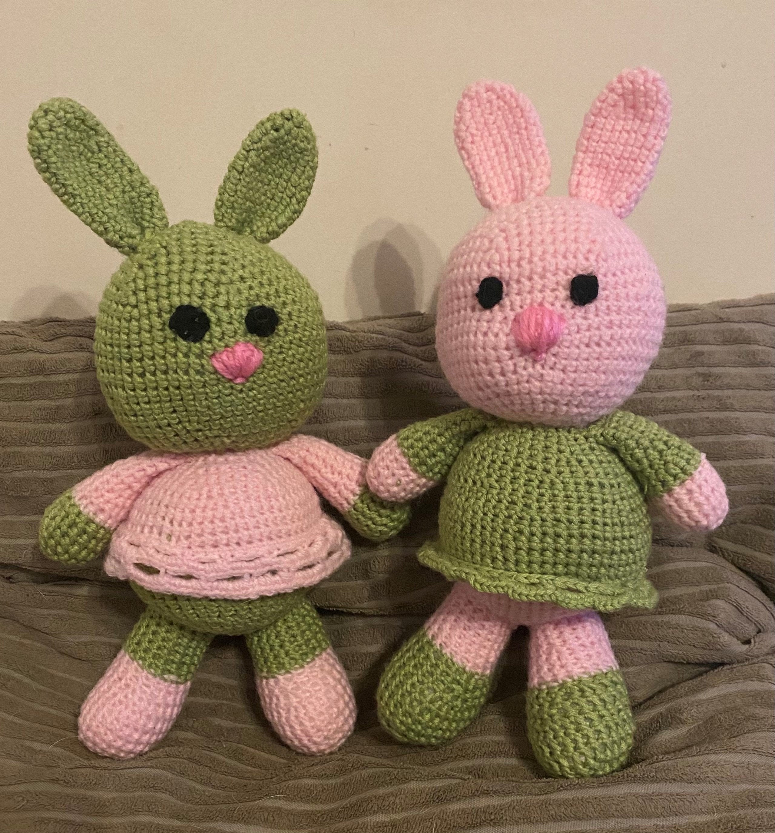 Handmade Crochet Bunny Girl in Dress 
