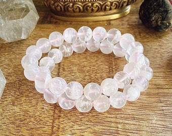 Pink Phantom Quartz Mala Bracelet Phantom Quartz Mala Kette Energy Bracelet Healing Energy Bracelet Spiritual Metaphysical Gifts Yoga Gifts