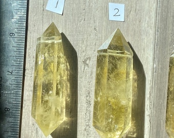 Citrine crystal double point mala making DIY mala materials 1mm hole mala necklace citrine crystal natural