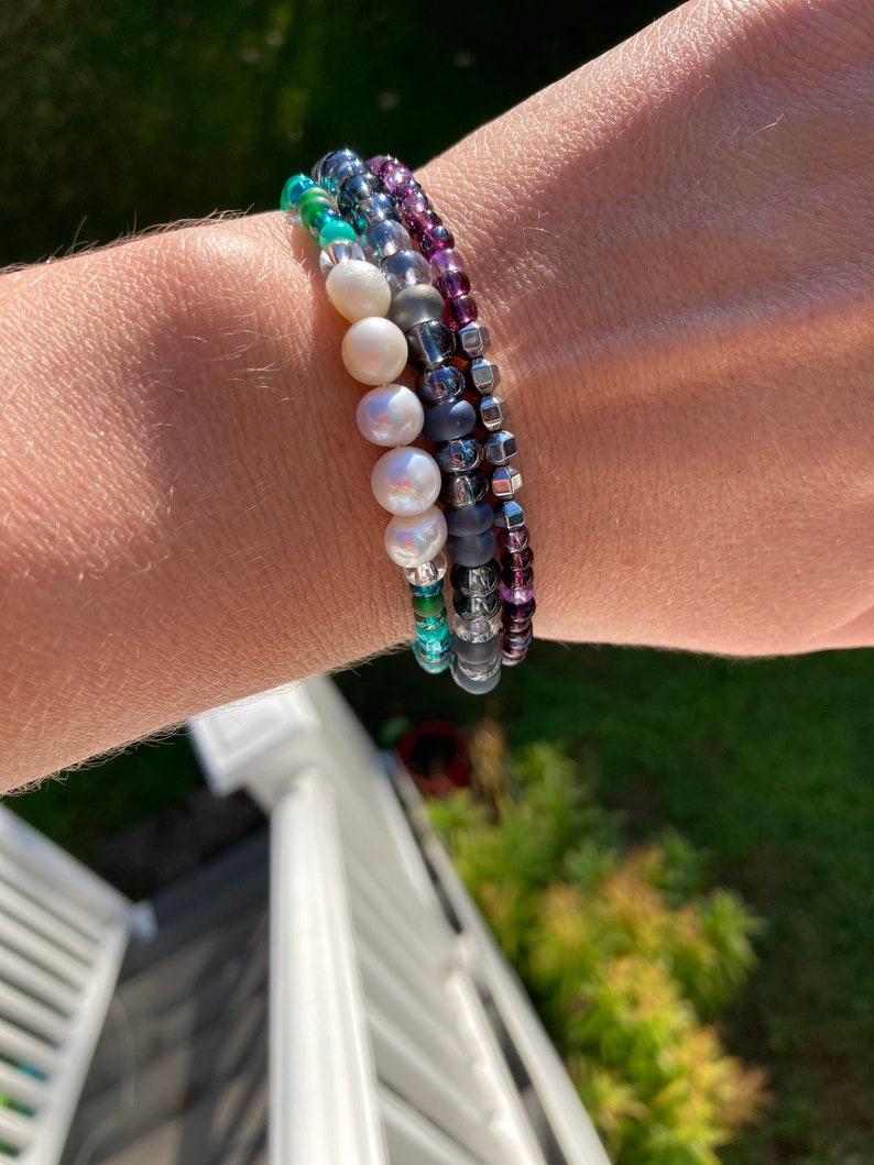 Hematite /& Czech Glass Bracelet