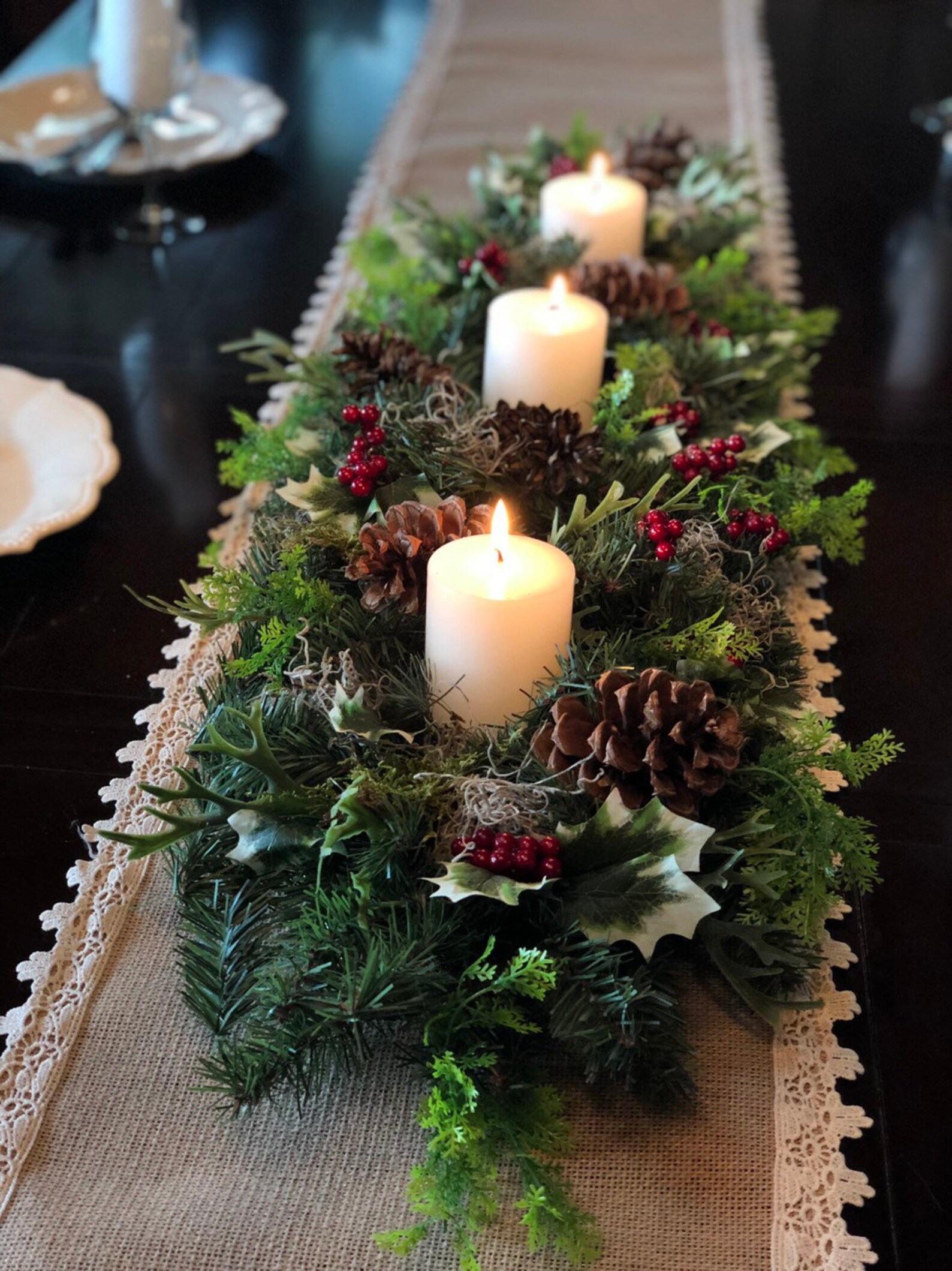 Christmas centerpiece christmas garland advent centerpiece Etsy