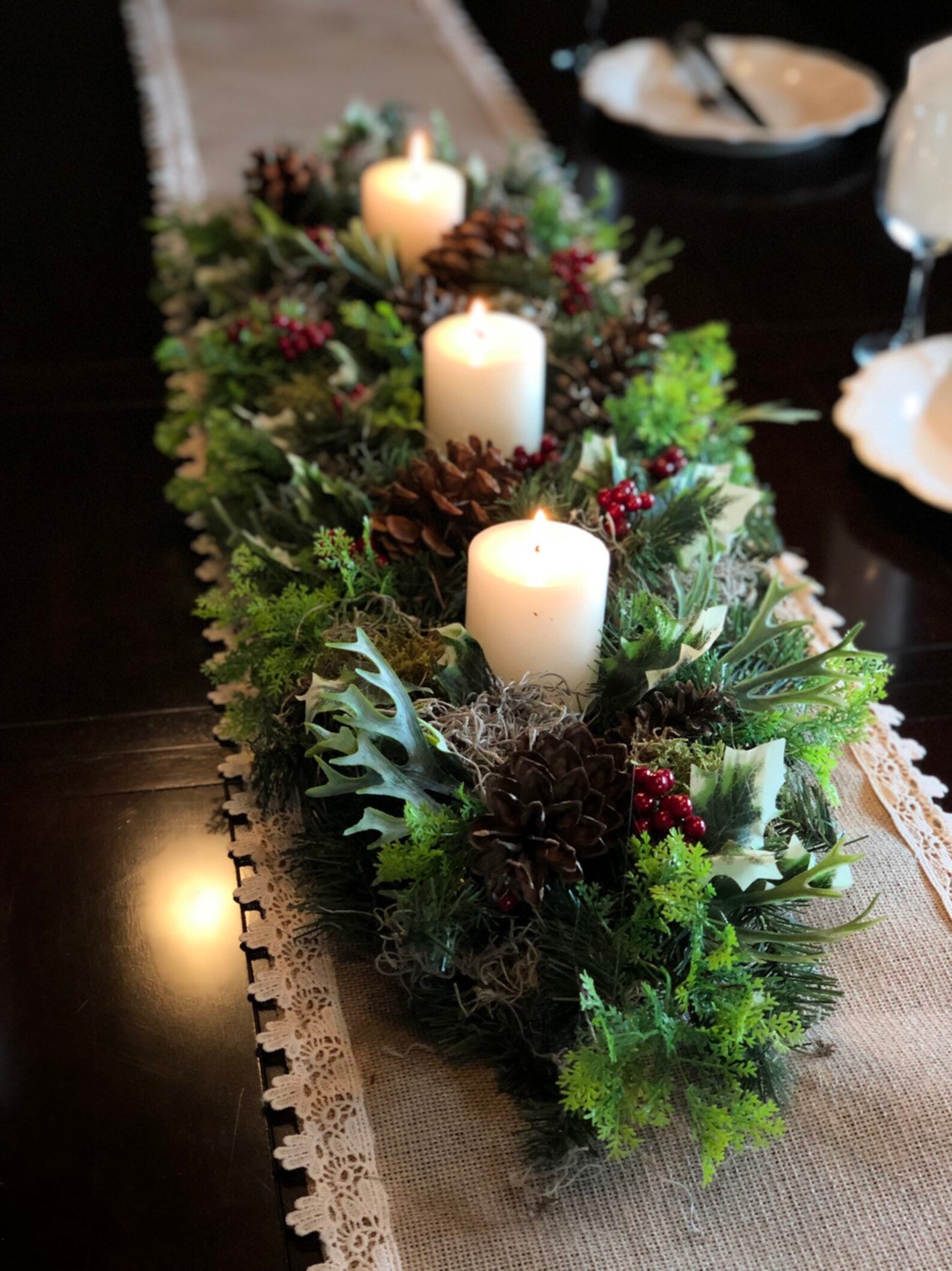 Christmas centerpiece christmas garland advent centerpiece Etsy