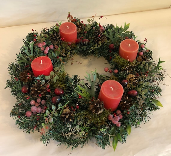 Traditional German Advent Wreath - An Advents Kranz to Count the