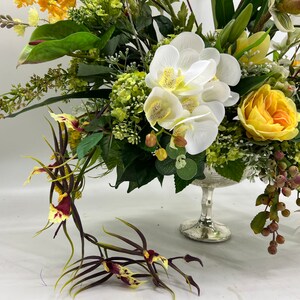 Artificial Yellow Flower Centerpiece Arrangement, Spring Arrangement, Artificial Flowers, Nearly ...