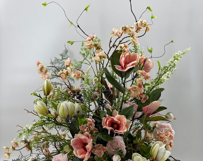 Artificial Easter spring centerpiece arrangement, spring arrangement, artificial flowers, nearly natural