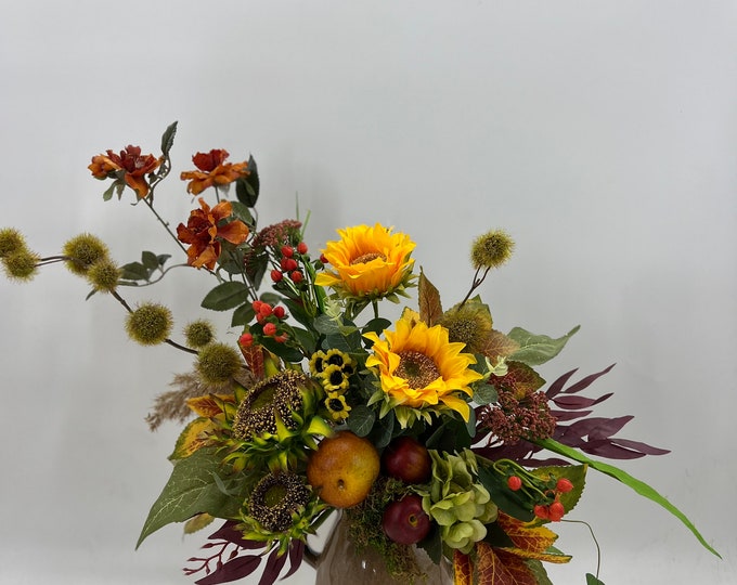 Artificial fall arrangement, autumn arrangement, luxurious silk flower arrangement