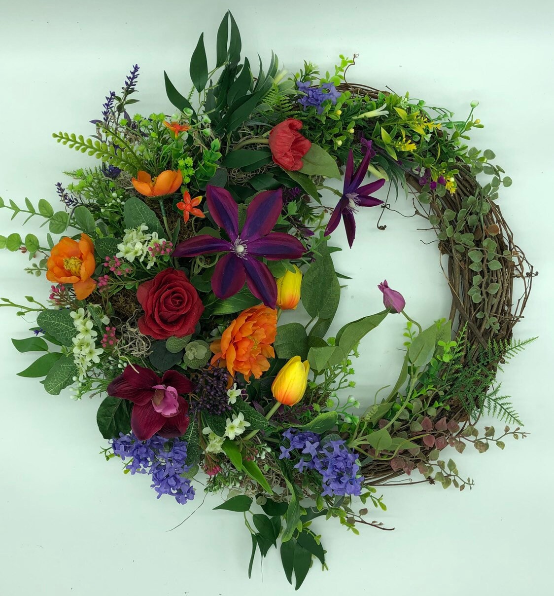 Artificial wreath, luxurious wreath, spring wreath