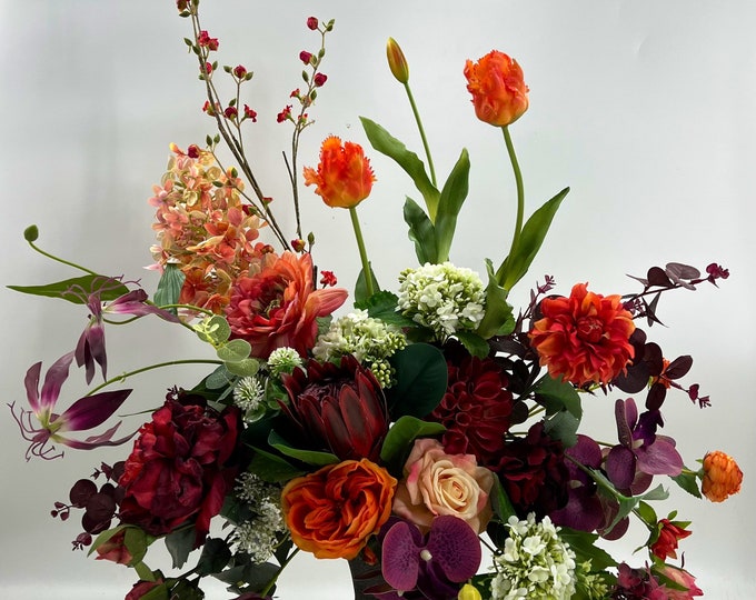 Artificial Colorful Flower centerpiece arrangement, spring arrangement, artificial flowers, nearly natural