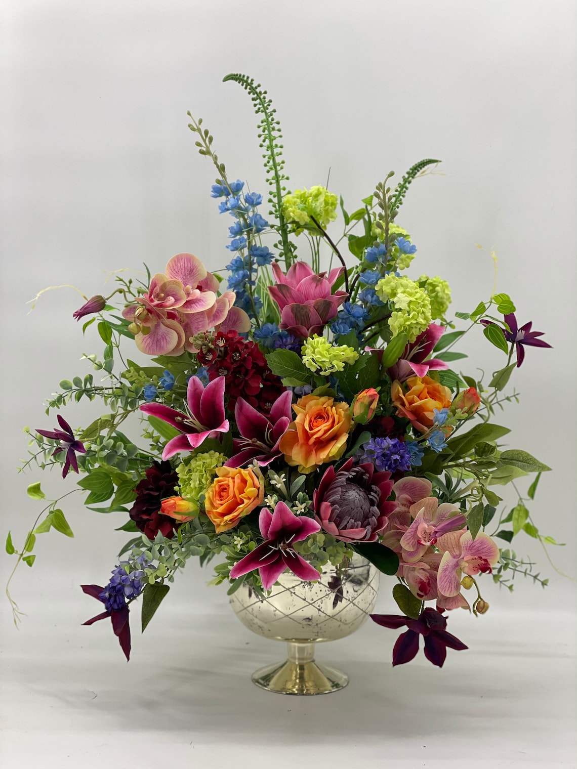 Realistic Millefleur Artificial Flower Arrangement Spring Etsy