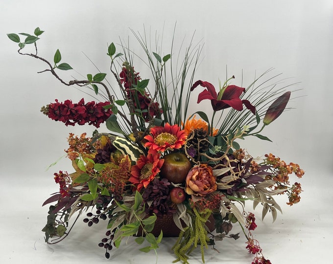 Artificial fall arrangement, autumn arrangement, luxurious silk flower arrangement